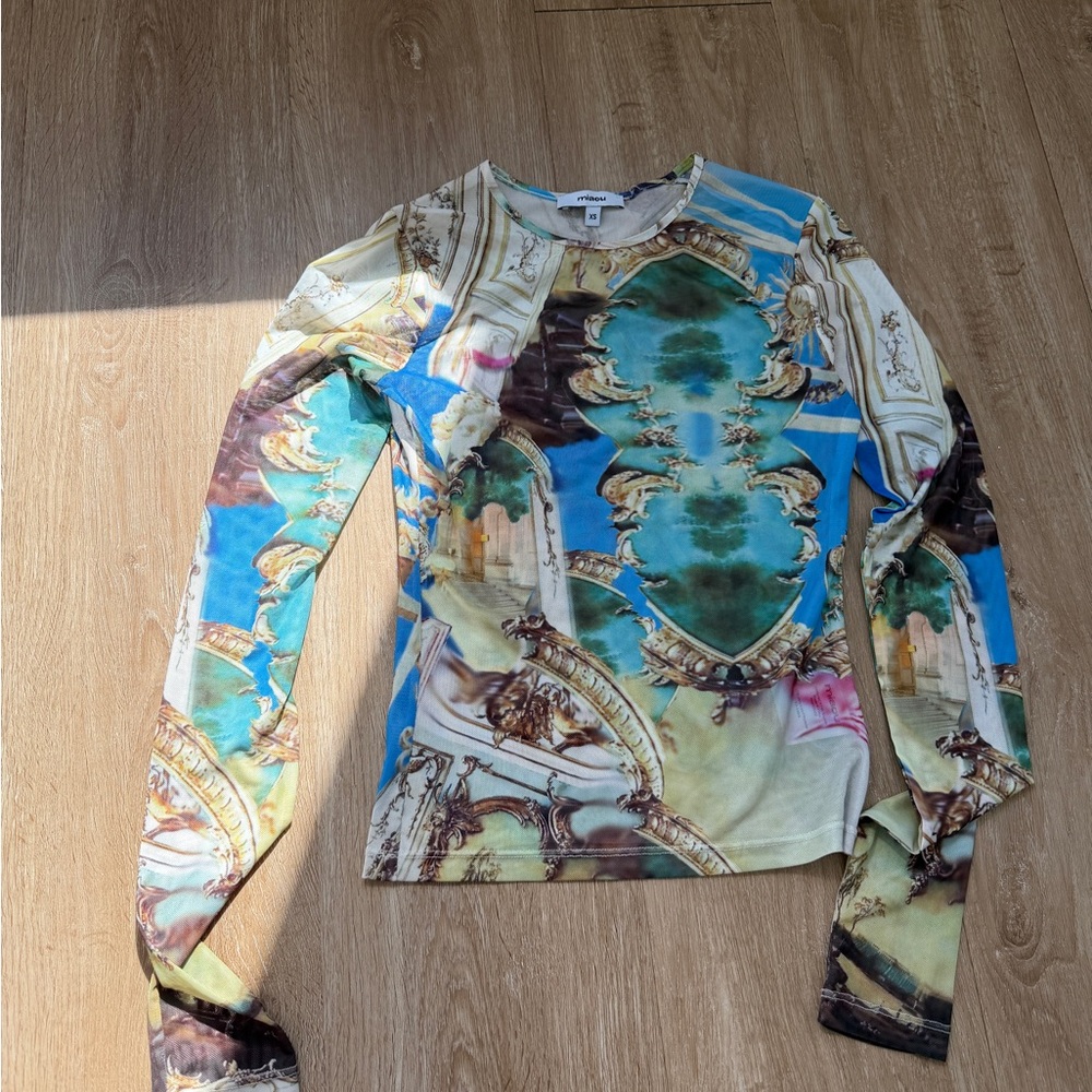 Miaou mesh print top